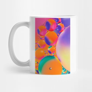 Colorful close up of oil drops in water Mug